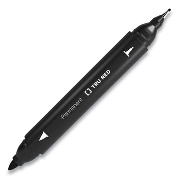 TRU RED™ Permanent Marker, Pen-style Twin-tip, Extra-fine-fine Bullet-needle Tips, Black, 4-pack freeshipping - TVN Wholesale
